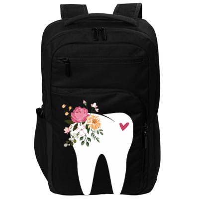 Dentist Dental Assistant Oral Hygienist Tooth Flower Impact Tech Backpack