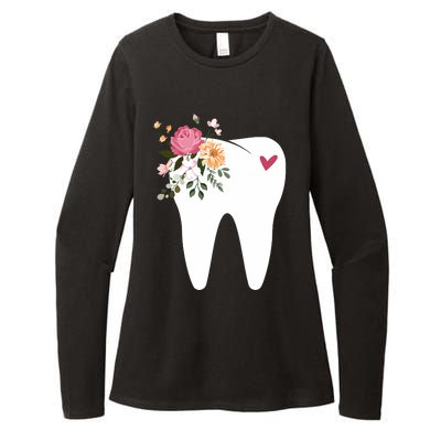 Dentist Dental Assistant Oral Hygienist Tooth Flower Womens CVC Long Sleeve Shirt