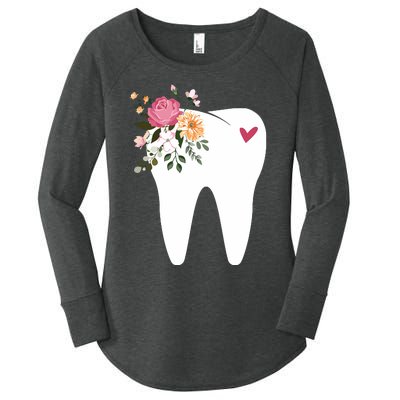 Dentist Dental Assistant Oral Hygienist Tooth Flower Women's Perfect Tri Tunic Long Sleeve Shirt