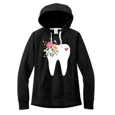 Dentist Dental Assistant Oral Hygienist Tooth Flower Women's Fleece Hoodie