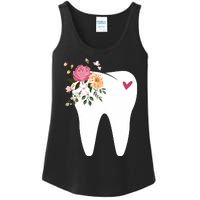 Dentist Dental Assistant Oral Hygienist Tooth Flower Ladies Essential Tank