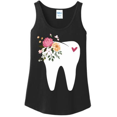 Dentist Dental Assistant Oral Hygienist Tooth Flower Ladies Essential Tank