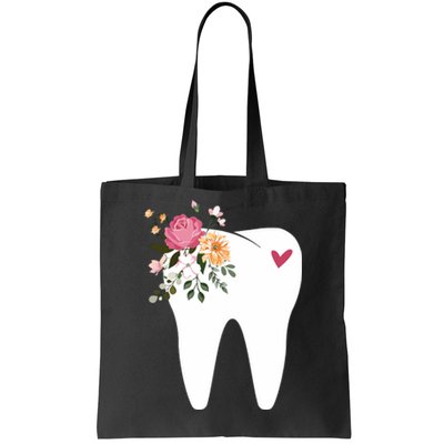 Dentist Dental Assistant Oral Hygienist Tooth Flower Tote Bag