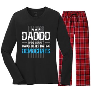 DADDD Dads Against Daughters Dating Democrats Funny Women's Long Sleeve Flannel Pajama Set 