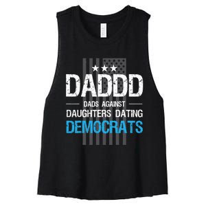 DADDD Dads Against Daughters Dating Democrats Funny Women's Racerback Cropped Tank