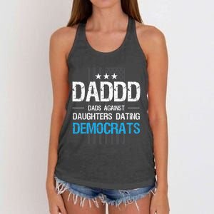 DADDD Dads Against Daughters Dating Democrats Funny Women's Knotted Racerback Tank