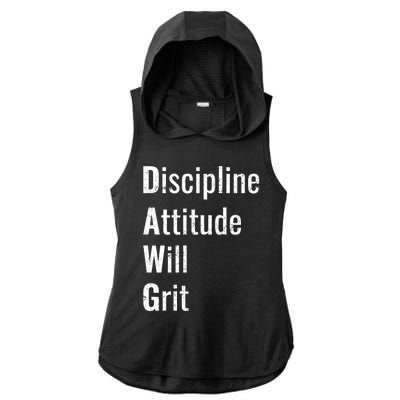 D.A.W.G Discipline Attitude Will Grit Ladies PosiCharge Tri-Blend Wicking Draft Hoodie Tank