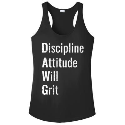 D.A.W.G Discipline Attitude Will Grit Ladies PosiCharge Competitor Racerback Tank