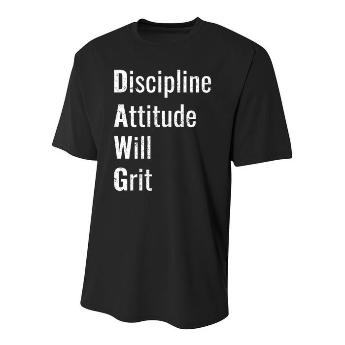 D.A.W.G Discipline Attitude Will Grit Youth Performance Sprint T-Shirt