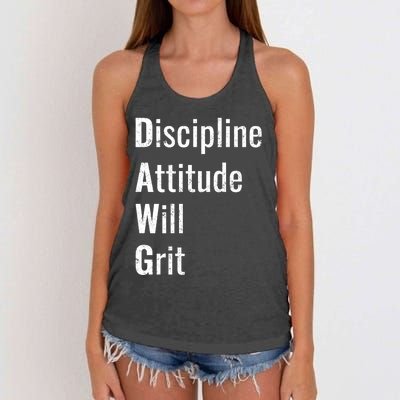 D.A.W.G Discipline Attitude Will Grit Women's Knotted Racerback Tank