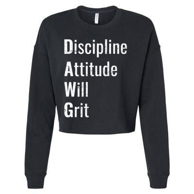 D.A.W.G Discipline Attitude Will Grit Cropped Pullover Crew