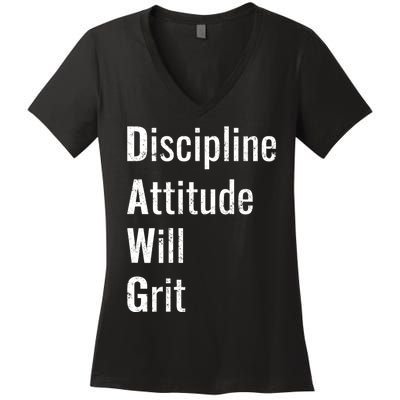 D.A.W.G Discipline Attitude Will Grit Women's V-Neck T-Shirt