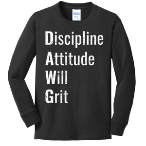 D.A.W.G Discipline Attitude Will Grit Kids Long Sleeve Shirt