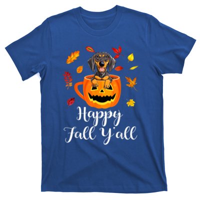 Dachshund Dog Autumn Fall Pumpkin Truck Mappe Thanksgiving Gift T-Shirt