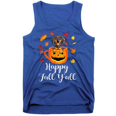 Dachshund Dog Autumn Fall Pumpkin Truck Mappe Thanksgiving Gift Tank Top