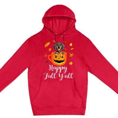 Dachshund Dog Autumn Fall Pumpkin Truck Mappe Thanksgiving Gift Premium Pullover Hoodie