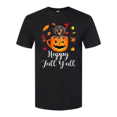 Dachshund Dog Autumn Fall Pumpkin Truck Mappe Thanksgiving Gift Softstyle CVC T-Shirt