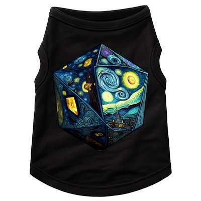 D20 Dice Art Van Gogh Starry Night Cool Realistic D20 Dice Doggie Tank