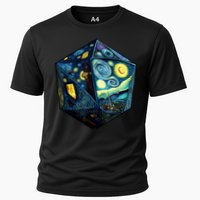 D20 Dice Art Van Gogh Starry Night Cool Realistic D20 Dice Performance Shirt