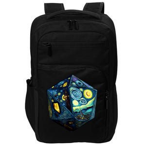 D20 Dice Art Van Gogh Starry Night Cool Realistic D20 Dice Impact Tech Backpack