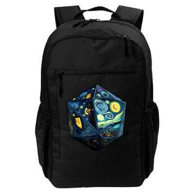 D20 Dice Art Van Gogh Starry Night Cool Realistic D20 Dice Backpack