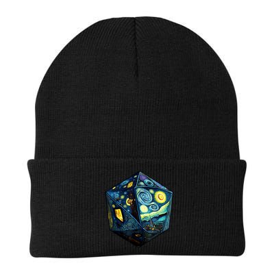 D20 Dice Art Van Gogh Starry Night Cool Realistic D20 Dice Beanie