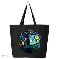 D20 Dice Art Van Gogh Starry Night Cool Realistic D20 Dice 25L Jumbo Tote