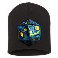 D20 Dice Art Van Gogh Starry Night Cool Realistic D20 Dice Short Acrylic Beanie