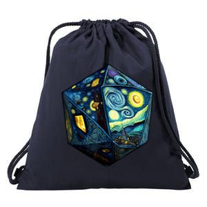 D20 Dice Art Van Gogh Starry Night Cool Realistic D20 Dice Drawstring Bag