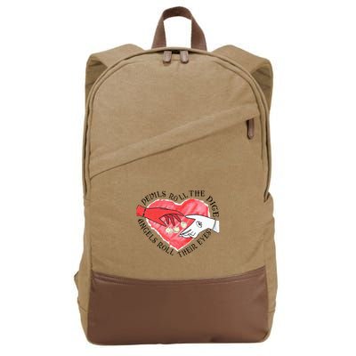 Devils Dice Angels Eyes Valentines Day Costume Cotton Canvas Backpack