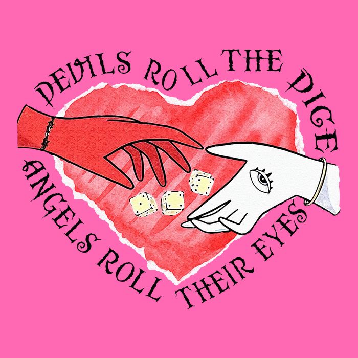 Devils Dice Angels Eyes Valentines Day Costume Stripe Pom Pom Beanie