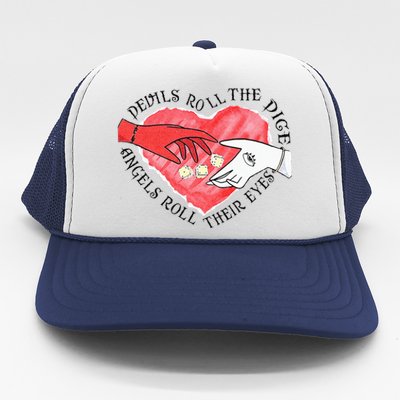 Devils Dice Angels Eyes Valentines Day Costume Trucker Hat