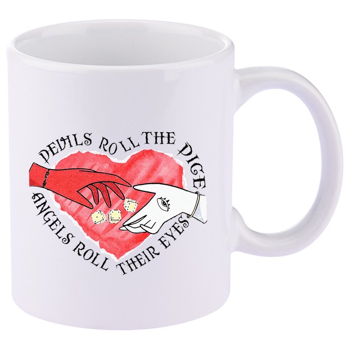 Devils Dice Angels Eyes Valentines Day Costume 11oz C Handle Ceramic Mug