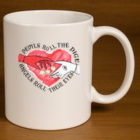 Devils Dice Angels Eyes Valentines Day Costume 11oz C Handle Ceramic Mug