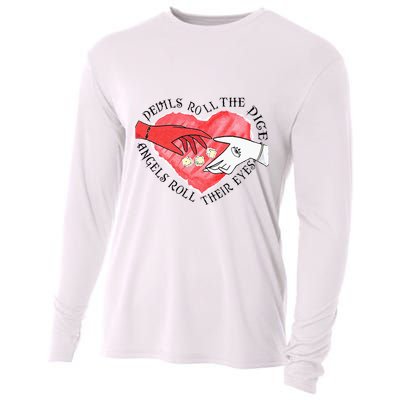 Devils Dice Angels Eyes Valentines Day Costume Cooling Performance Long Sleeve Crew