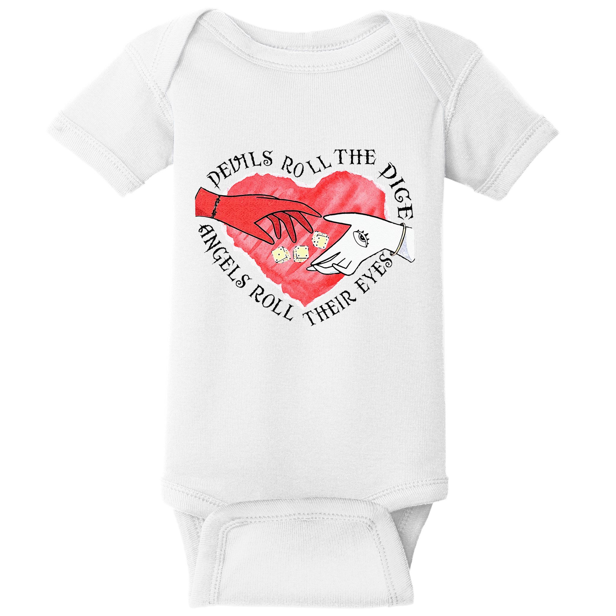 Devils Dice Angels Eyes Valentines Day Costume Baby Bodysuit