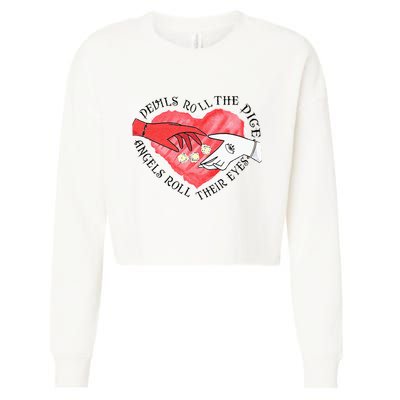 Devils Dice Angels Eyes Valentines Day Costume Cropped Pullover Crew