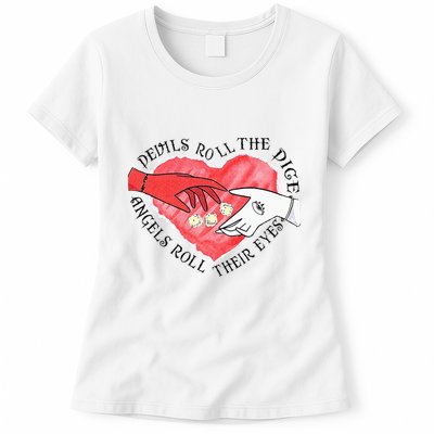 Devils Dice Angels Eyes Valentines Day Costume Womens T-Shirt