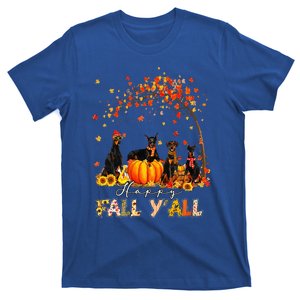 Doberman Dog Autumn Fall Pumpkin Truck Mappe Thanksgiving T-Shirt