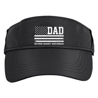 Dad Defends Against Douchebags Apparel Father Day Quote Adult Drive Performance Visor