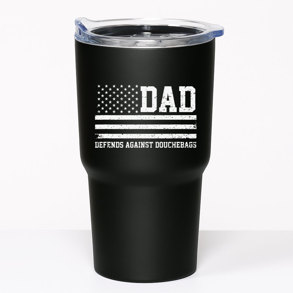 Dad Defends Against Douchebags Apparel Father Day Quote Tumbler
