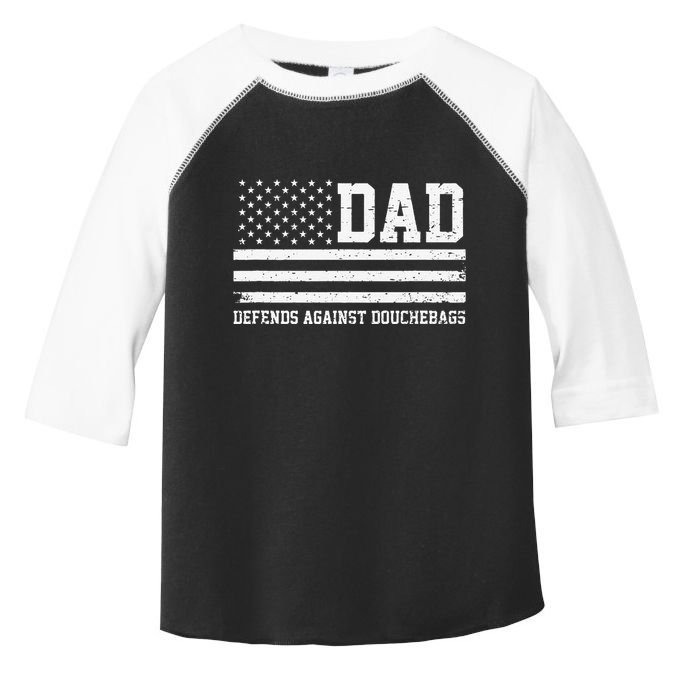 Dad Defends Against Douchebags Apparel Father Day Quote Toddler Fine Jersey T-Shirt