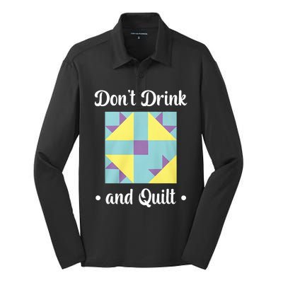 DonT Drink And Quilt Silk Touch Performance Long Sleeve Polo