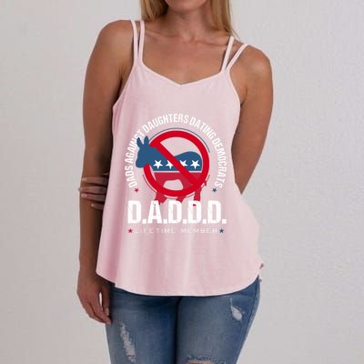 Daddd Dads Against Daughters Dating Democrats Gift Women's Strappy Tank