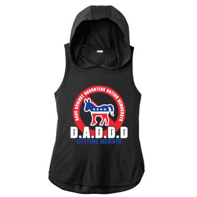 Daddd Dads Against Daughters Dating Democrats Gift Ladies PosiCharge Tri-Blend Wicking Draft Hoodie Tank