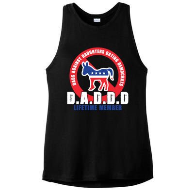 Daddd Dads Against Daughters Dating Democrats Gift Ladies PosiCharge Tri-Blend Wicking Tank