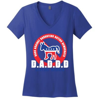 Daddd Dads Against Daughters Dating Democrats Gift Women's V-Neck T-Shirt