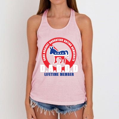 Daddd Dads Against Daughters Dating Democrats Gift Women's Knotted Racerback Tank