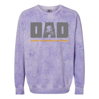 Downhill Dad And Downhill Mountain Biking For Downhill Colorblast Crewneck Sweatshirt