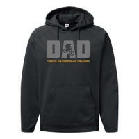 Downhill Dad And Downhill Mountain Biking For Downhill Performance Fleece Hoodie